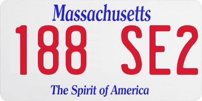 MA license plate 188SE2