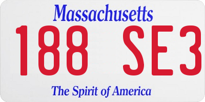 MA license plate 188SE3