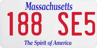 MA license plate 188SE5