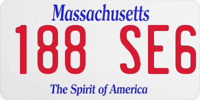 MA license plate 188SE6