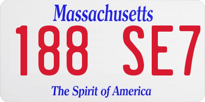 MA license plate 188SE7