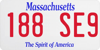 MA license plate 188SE9