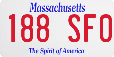 MA license plate 188SF0