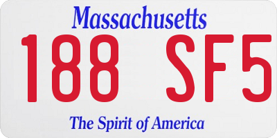 MA license plate 188SF5