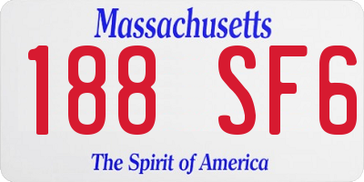 MA license plate 188SF6