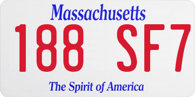 MA license plate 188SF7
