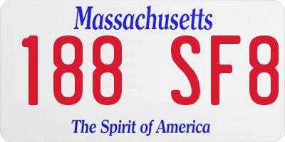 MA license plate 188SF8