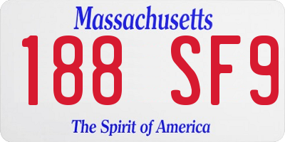 MA license plate 188SF9