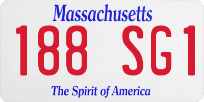 MA license plate 188SG1