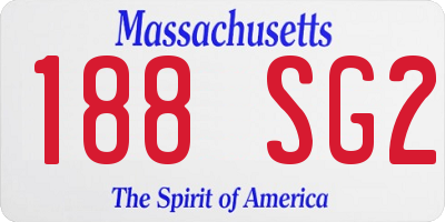 MA license plate 188SG2