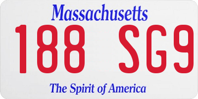 MA license plate 188SG9