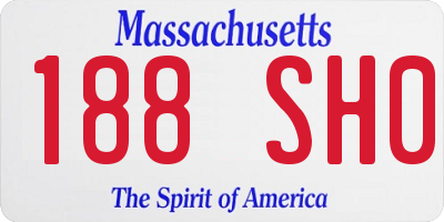 MA license plate 188SH0
