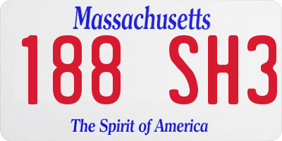 MA license plate 188SH3