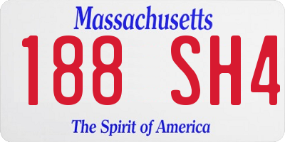 MA license plate 188SH4