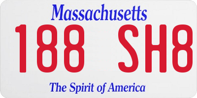 MA license plate 188SH8