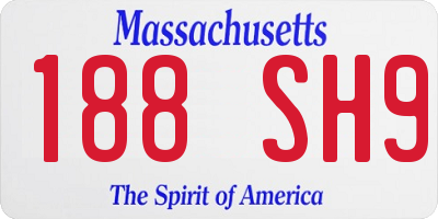 MA license plate 188SH9