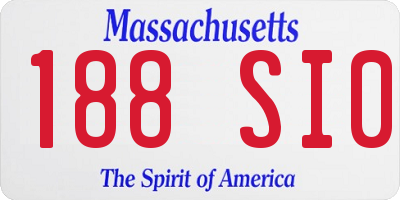 MA license plate 188SI0