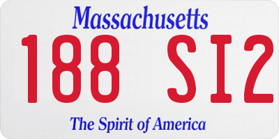 MA license plate 188SI2