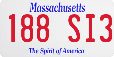 MA license plate 188SI3