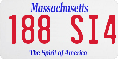 MA license plate 188SI4