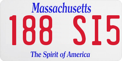 MA license plate 188SI5