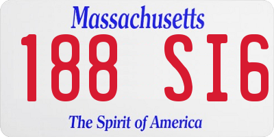 MA license plate 188SI6