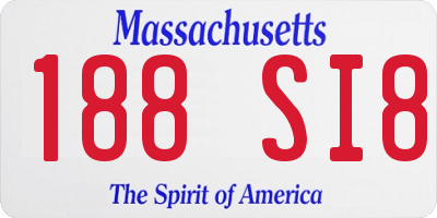 MA license plate 188SI8