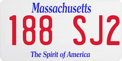 MA license plate 188SJ2