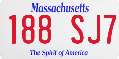 MA license plate 188SJ7