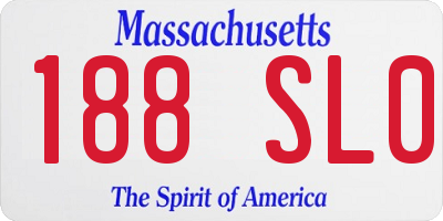 MA license plate 188SL0