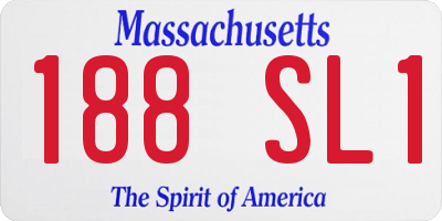 MA license plate 188SL1