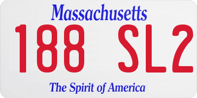 MA license plate 188SL2