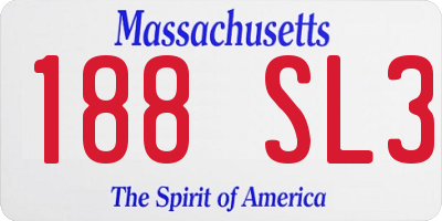 MA license plate 188SL3