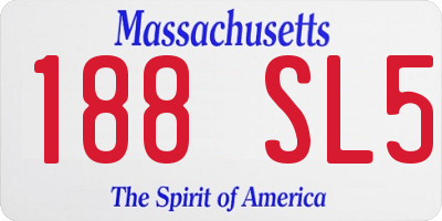 MA license plate 188SL5