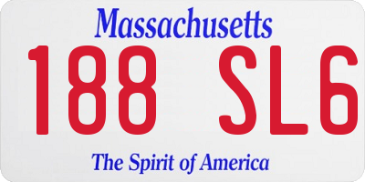 MA license plate 188SL6
