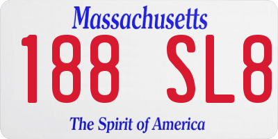 MA license plate 188SL8