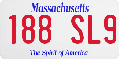 MA license plate 188SL9