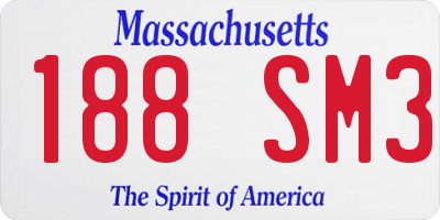 MA license plate 188SM3