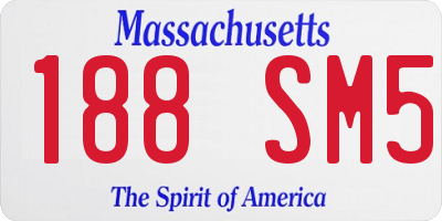 MA license plate 188SM5