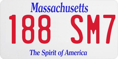 MA license plate 188SM7
