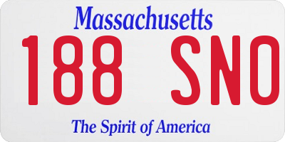MA license plate 188SN0