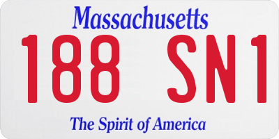 MA license plate 188SN1