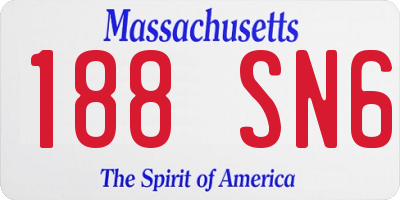 MA license plate 188SN6