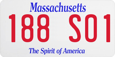 MA license plate 188SO1