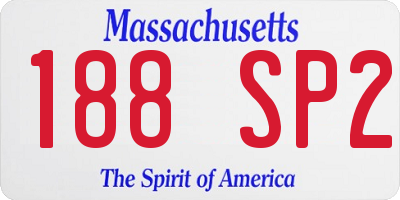 MA license plate 188SP2