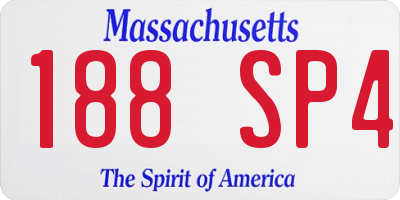 MA license plate 188SP4