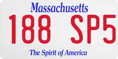 MA license plate 188SP5