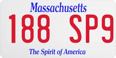 MA license plate 188SP9