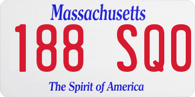 MA license plate 188SQ0