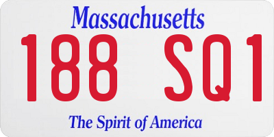 MA license plate 188SQ1
